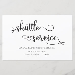 Papier Service de navette Mariage noir blanc