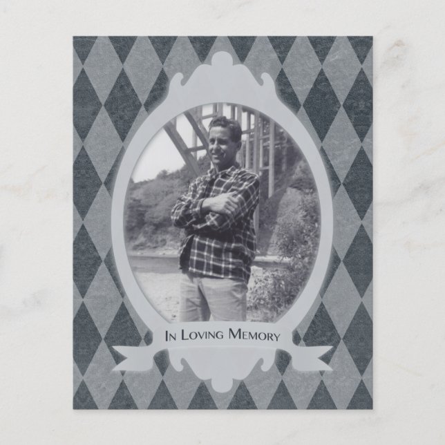 Papier service funèbre en souvenir aimant (Devant)