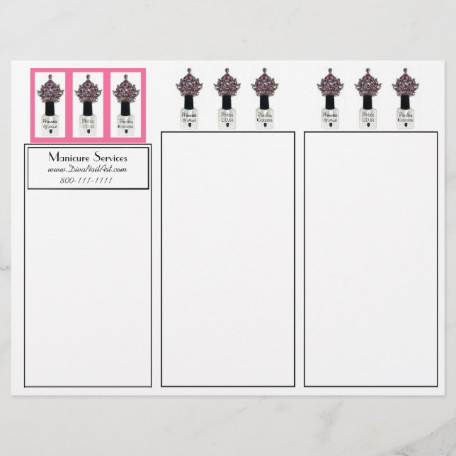 Papier Services de manucure à trois volets (Devant)