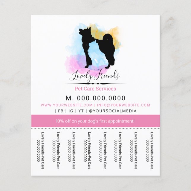 Papier Services de soins pour animaux de compagnie/ Servi (Devant)