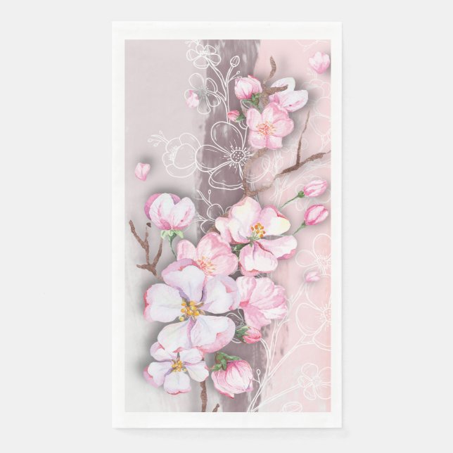 Papier Serviette Abstraite en fleur de cerise (Devant)