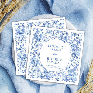 Papier Serviette de mariage sophistiquée en toile florale