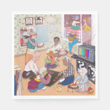 Serviette de table en art familial vintage