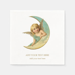 PAPIER SERVIETTE EN PAPIER: ANGE VICTORIEN ET LUNE 
