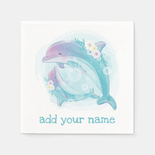 PAPIER SERVIETTE EN PAPIER:  FÊTE D'ANNIVERSAIRE : DOLPHI