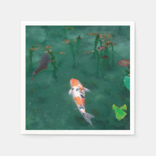 PAPIER SERVIETTE EN PAPIER: PEINTURE JAPONAISE : KOI