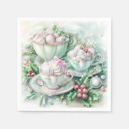 Papier-Serviette-Rosa viktorianisches Weihnachten Serviette