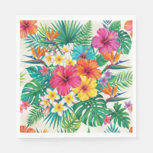 Papier Serviette Tropicale Fleurs d'Aloha en Fleur