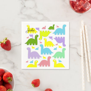 Papier-Servietten, Bunter Dinosaurier Serviette