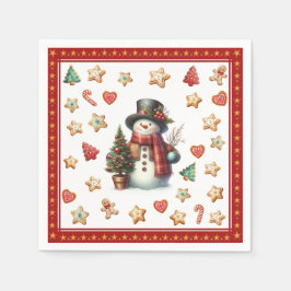 Papier-Servietten-Cocktail-Schneemann-Weihnachtske Serviette