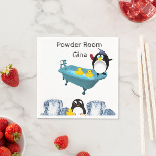 Papier-Servietten, Eis-Pinguin-Gelbe-Enten-Badewan Serviette