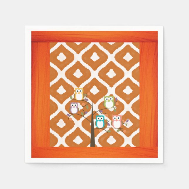Papier-Servietten Eule Serviette (Vorderseite)