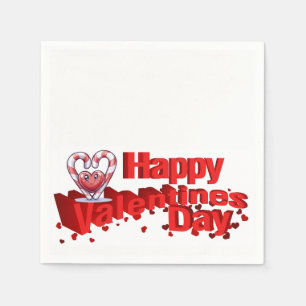 Papier-Servietten Frohen Valentinstag Serviette