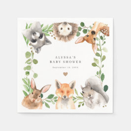 Papier-Servietten für Baby-Party mit Waldtieren Serviette