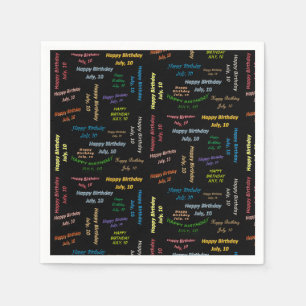 Papier-Servietten Juli, 10. Geburtstag Serviette