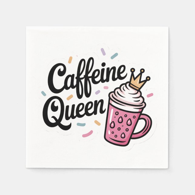 Papier Servietten Kaffee Königin (Vorderseite)