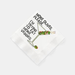 PAPIER-SERVIETTEN - Mehr Oliven. Gemüse essen. Serviette