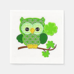 Papier-Servietten St. Patrick's Day Eule Serviette