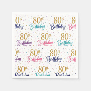 Papier-Servietten zum 80. Geburtstag, Achtzigster  Serviette