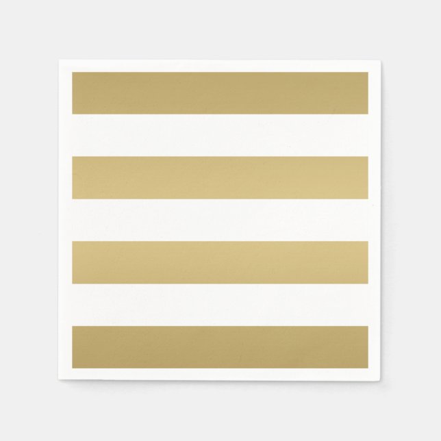 Papier Serviettes à jetées en or et blanc (Devant)