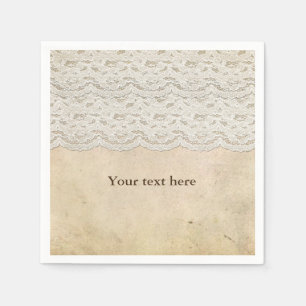 Papier Serviettes de mariage romantiques rustiques en den