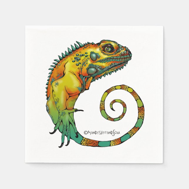 Papier Serviettes en Reptile pour une fête d'anniversaire (Devant)