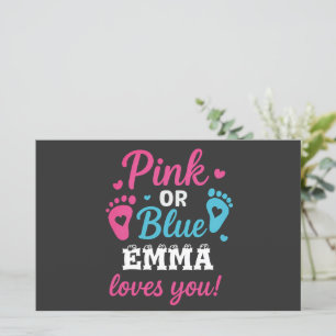 Papier Sexe personnalisé Révéler rose ou bleu bébé Showe