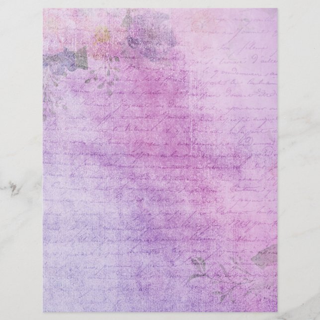Papier Shabby Lilac - Scrapbook Floral Ephemera (Devant)