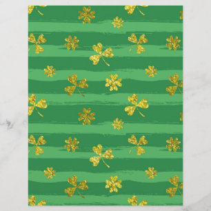 Papier shamrock d'or st patrick