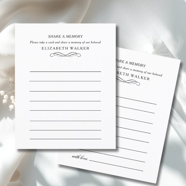 Papier Share a Memory Funeral Service Attendance (Share a Memory Funeral Service Attendance)