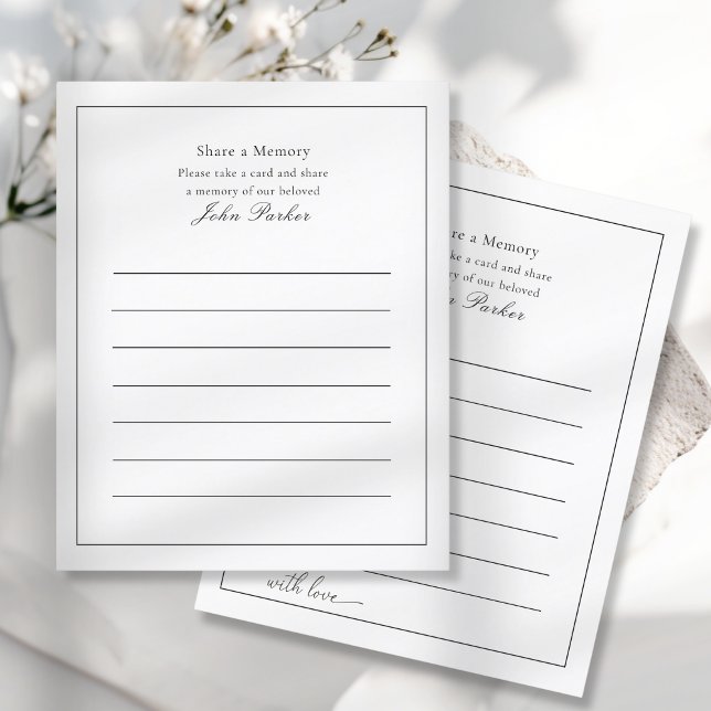 Papier Share a Memory - Funeral Service Attendance (Share a Memory - Funeral Service Attendance Cards)