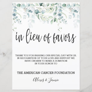 Papier Signal en remplacement de Faveurs - Mariage Eucaly