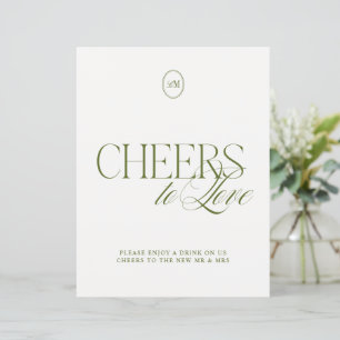 Papier Signe de mariage vert olive 'À l'amour'