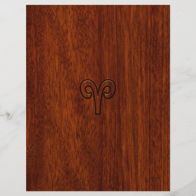 Papier Signe du Bélier sur décoration imprimée façon acaj (Devant)