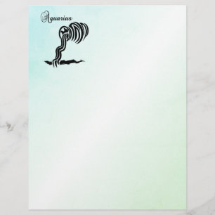 Papier Signe du zodiaque Verseau et symbole bleu vert