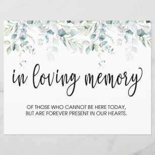 Papier Signe en mémoire d'amour - Mariage Eucalyptus