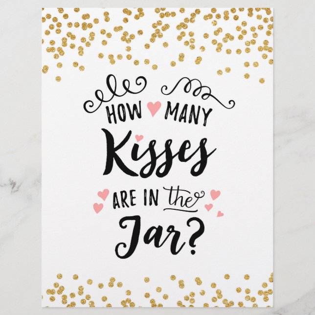Papier SIGNER Combien de baisers sont dans le bocal ? (Devant)