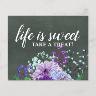 Papier Signes de mariage personnalisés Chalkboard Purple