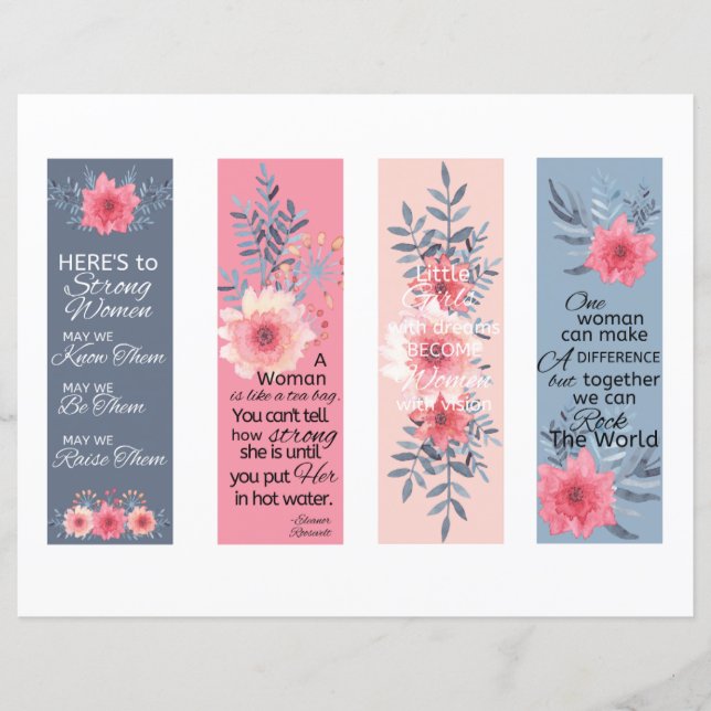 Papier Signets Inspirer des citations pour les femmes (Devant)