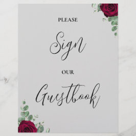 Papier S'il vous plaît signer notre livre d'or Mariage Ro