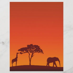 Papier Silhouette africaine Safari - En-tête