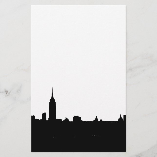 Papier Silhouette de New York noir et blanc (Devant)