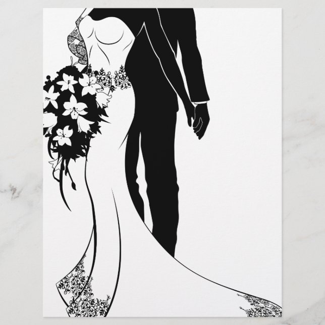 Papier Silhouette du Mariage de mariée et de chambre (Devant)