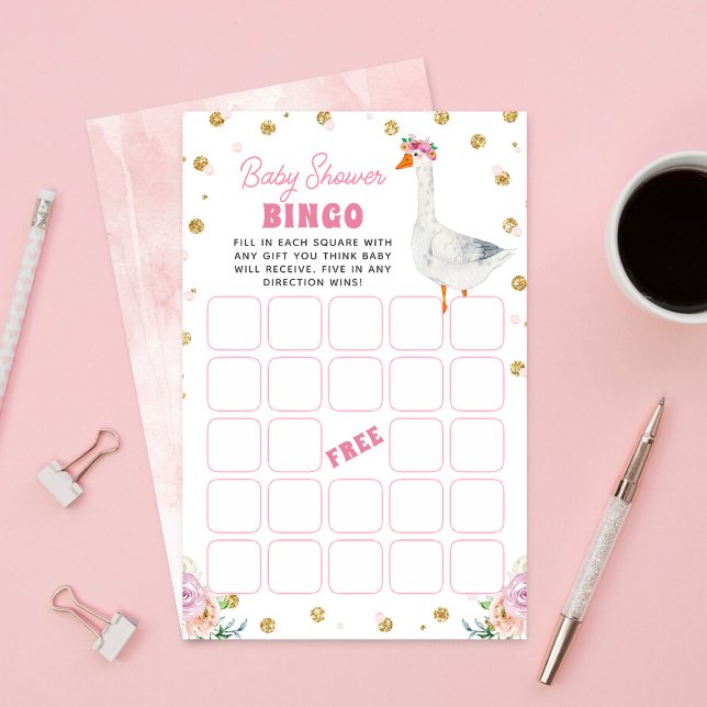 Papier Silly Goose Baby Shower Bingo Game (Créateur téléchargé)
