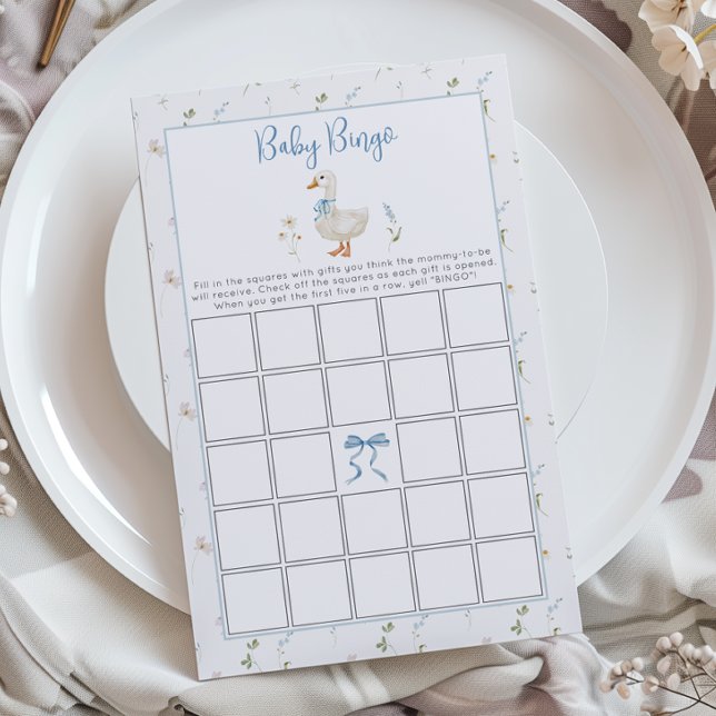 Papier Silly Goose Fleur sauvage Baby Bingo Baby shower (Créateur téléchargé)