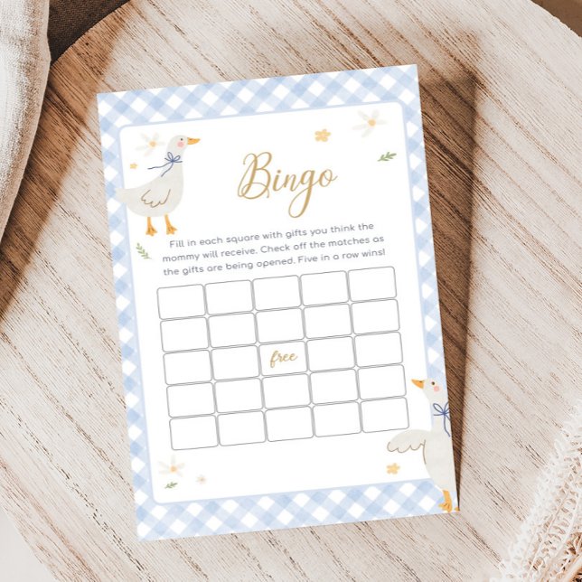 Papier Silly Goose Gingham Baby Shower Bingo Game (Silly Goose Baby Shower Game)