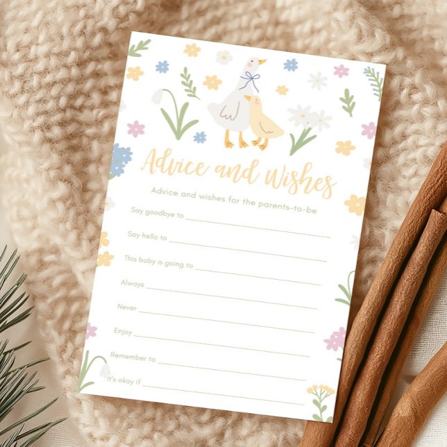 Papier Silly Goose Gingham Shower Advice and Wishes Game (Silly Goose Baby Shower Game)