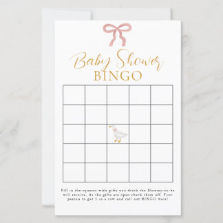 Papier Silly Goose Pink Gingham Baby Shower Bingo