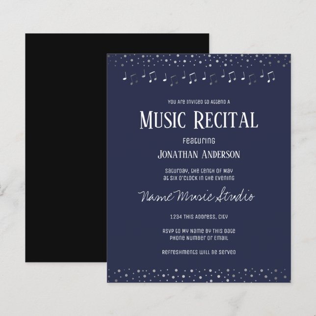 Papier Silver Confetti Music Considérant Budget (Devant / Derrière)