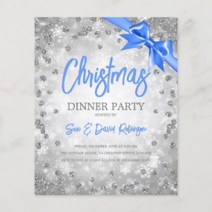 Papier Silver Diamonds Parties scintillant Bleu Ruban Noë